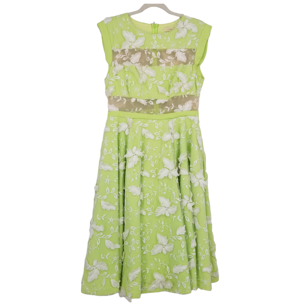 BHLDN Green Floral Midi Dress